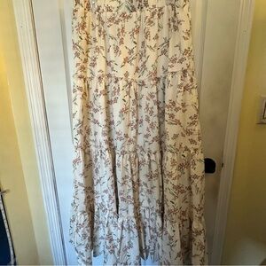 Princess Polly Cream Floral Maxi Skirt